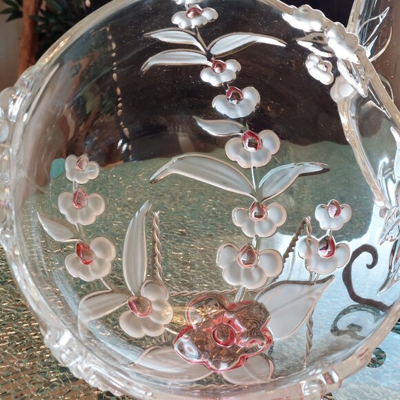 3 Mikasa Glass servingware {Rosella?} or Spring Medley with Pink on flowers? - Picture 3 of 3